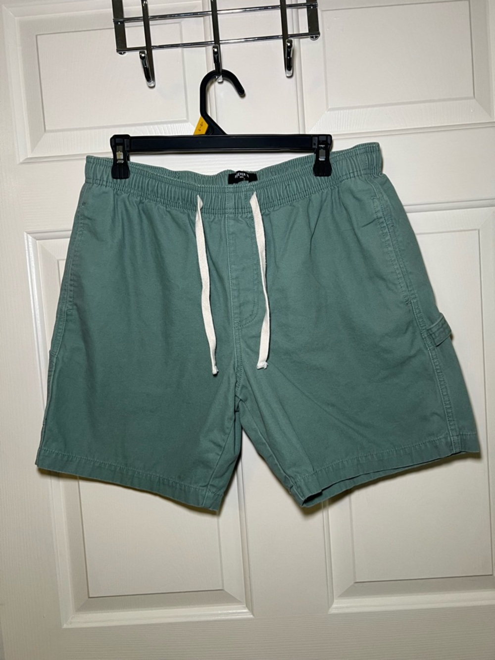 Mens Green Carpenter Casual Elastic‎ Waistband Drawstring Pullon Shorts Sz Large